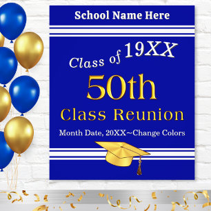 Blå, vit och Guld, 50:e klass Reunion-idéer. Fototryck
