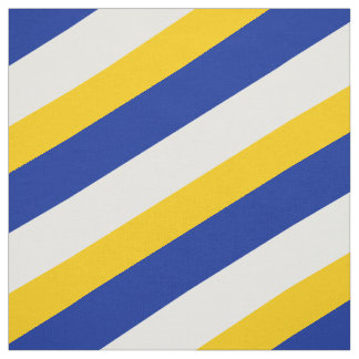 Blå, vit och gult strimlad mönster tyg