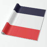 Blå vit och röd Rand stripe Party Presentpapper<br><div class="desc">papper radbrytning</div>