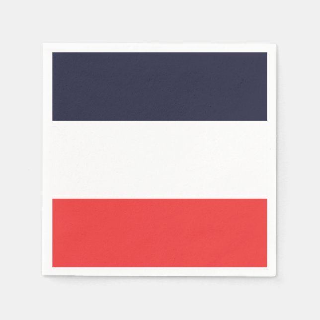 Blå Vit Och Röda Ränder Randig Fest Pappersservett (Framsidan)