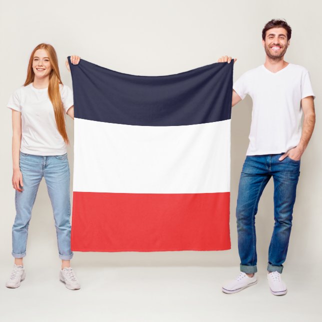 Blå Vit Och Röda Ränder Randig Fleecefilt (På plats)