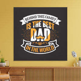 Blå vit Orange Fars dag-familjen, bästa Pappa Canvastryck