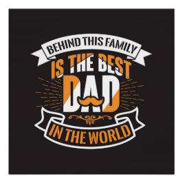 Blå vit Orange Fars dag-familjen, bästa Pappa Perfect Poster