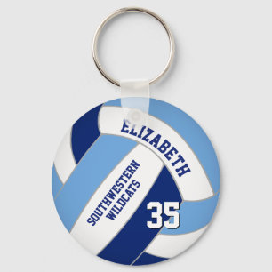 blå vit personlig volleyball nyckelring