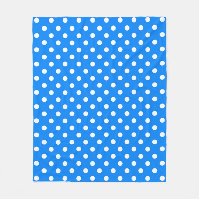 Blå vit Polka dots-design Fleecefilt (Framsidan)