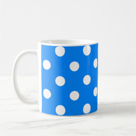 Blå vit Polka dots-design Kaffemugg
