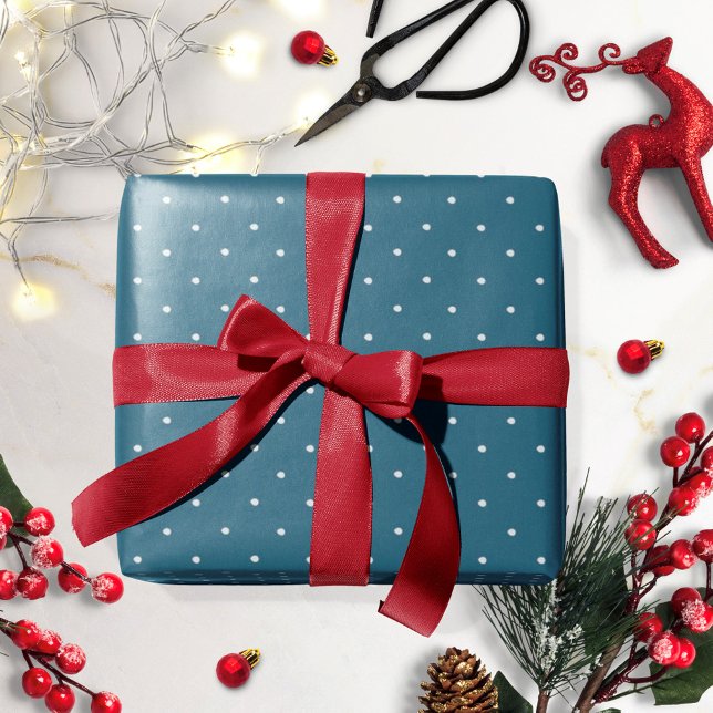 Blå Vit Prickig Julpresentpapper Presentpapper (Skapare uppladdad)