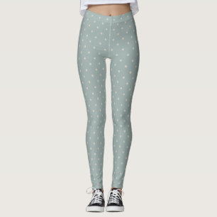 Blå Vit Prickig Kvinnlig Leggings