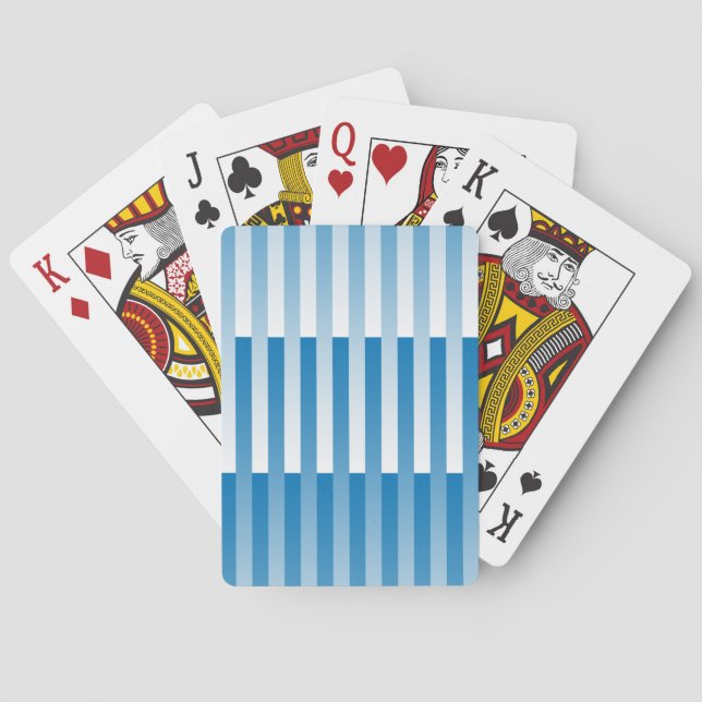 Blå-vit randig mönster casinokort (Baksidan)