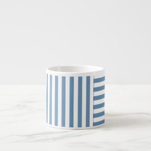 blå-vit randig mönster espressomugg