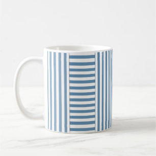 blå-vit randig mönster kaffemugg
