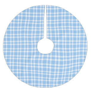 Blå-vit randigt mönster julgransmatta borstad polyester