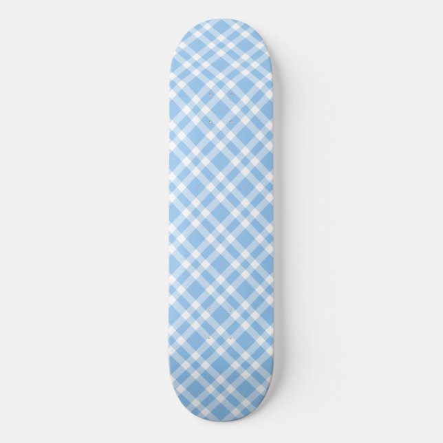 Blå-vit randigt mönster mini skateboard bräda 18,5 cm (Framsida)