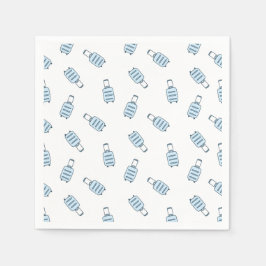 Blå vit resväska Sömlös Mönster Pappersservett