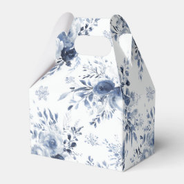 Blå vit romantisk blomster bröllopsdusch bröllop presentaskar