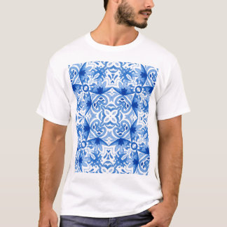 Blå vit ruta, vattenfärg, sömlös mönster. t shirt
