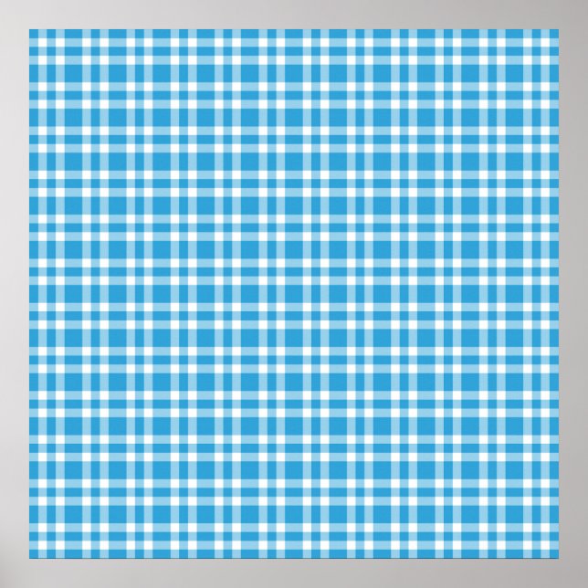 Blå-vit rutig mönster poster (Framsidan)