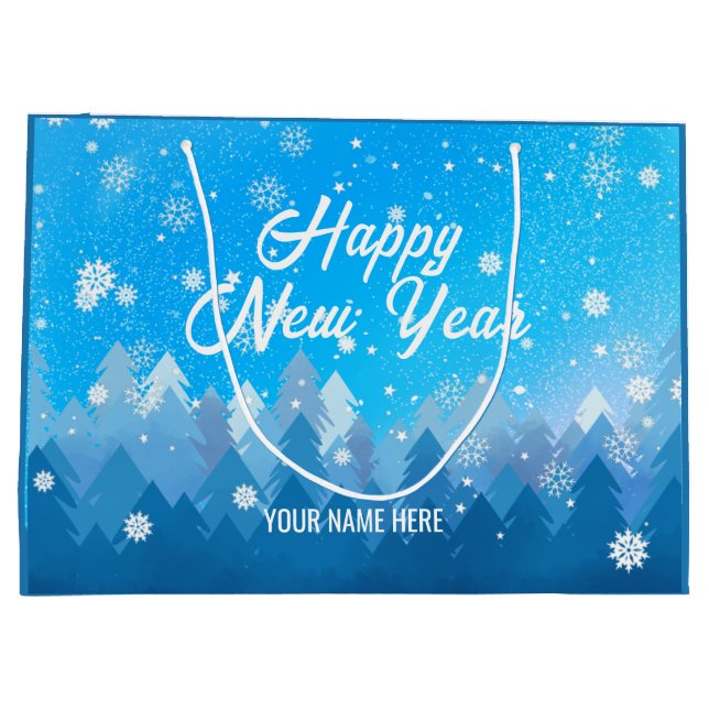 Blå vit Snö Fredlig jul - jul - nyår (Baksidan)