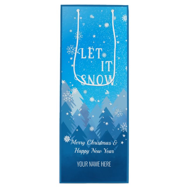 Blå vit Snö Fredlig jul - jul - nyår (Framsidan)