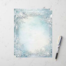 Blå vit snöflinga Scrapbook Journal Papper