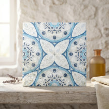 Blå vit, stressad, krackad, stone-look Mosaic