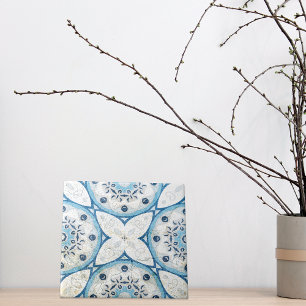 Blå vit, stressad, krackad, stone-look Mosaic Kakelplatta