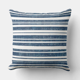 Blå vit strimlad Dekorativ kudde