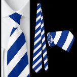 Blå vit strimlad Mönster Slips<br><div class="desc">Blåvit,  rand Mönster nacke.</div>