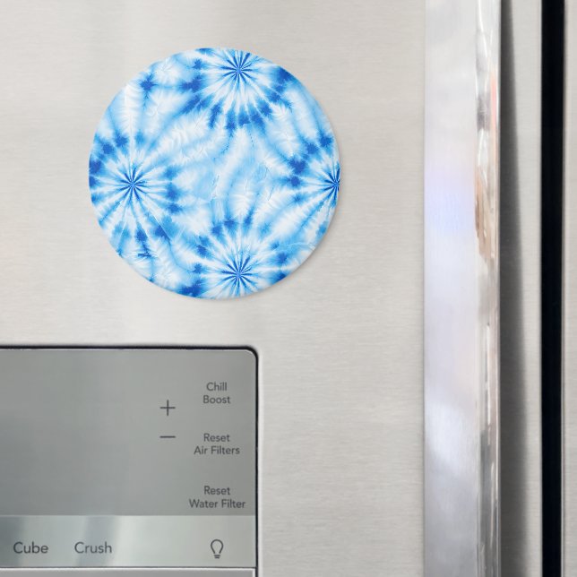 Blå Vit Tie Dye Magnet (In Situ (Fridge))