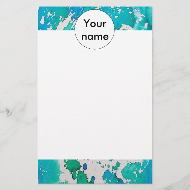 Blå vit vattenfärg, stänk (Framsida)