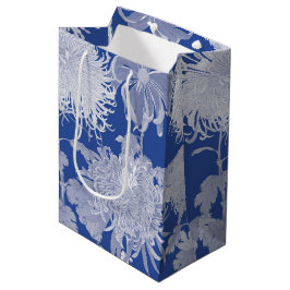 Blå Vit Vintage Chinoiserie Blommönster