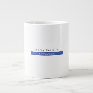 Blå vit, vit, minimal design med enkel Elegant Jumbo Mugg