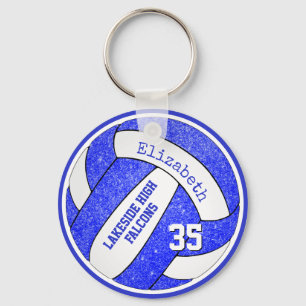 blå vit volleyball bag märkre w player team namn nyckelring