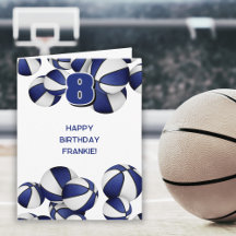 Blå vita basketskulor barns födelsedag