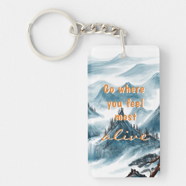 Blå vita berg Nature Älskare Zen Quote (Framsidan)