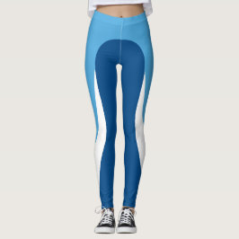 Blå/Vita/Blå Mönster Leggings