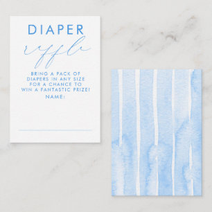 Blå Vita Blöja Lotteri Baby Shower Biljetter Tilläggskort