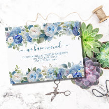 Blå Vita Blommor Blommor Skript Flyttar