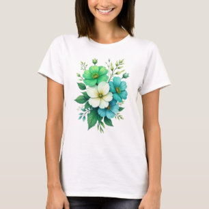 Blå Vita Blommor Bukett-57453 T Shirt