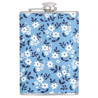 Blå, vita blommor: Vintage Fickplunta