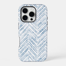 Blå vita chevron-pilar kusttelefonfodral 
