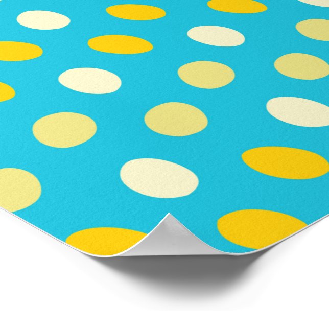 Blå Vita Gula Färgrika Ägg Fågelbon Prickar Poster (Hörn)