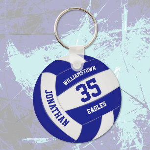 Blå vita lag färg-pojkar flickor volleyball nyckelring