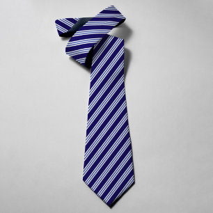 Blå & Vita Ränder Eleganta Bröllop Trossgossar Slips