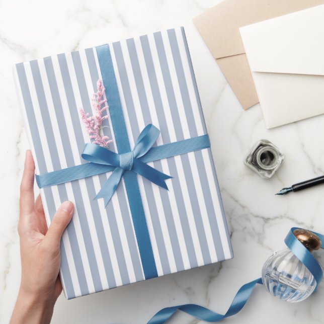 Blå Vita Ränder Födelsedag Presentpapper (Gifting)