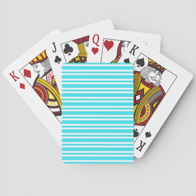 Blå vita ränder Mönster Casinokort (Baksidan)