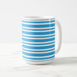 Blå vita ränder mönster kaffemugg