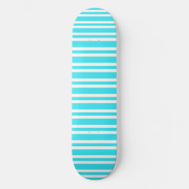Blå vita randiga mönster mini skateboard bräda 18,5 cm