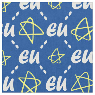Blå vita stjärnor för Europa-flagga Abstractio Tyg