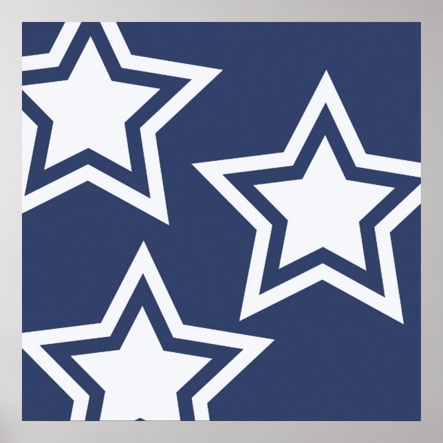 Blå vita stjärnor poster (Framsidan)